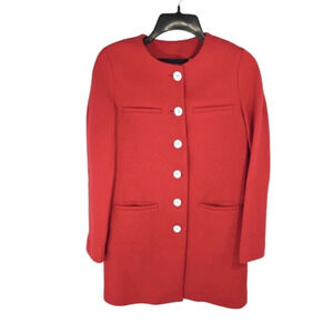 {Zara} Women's Cotton Blend Coat in Red - Size XS